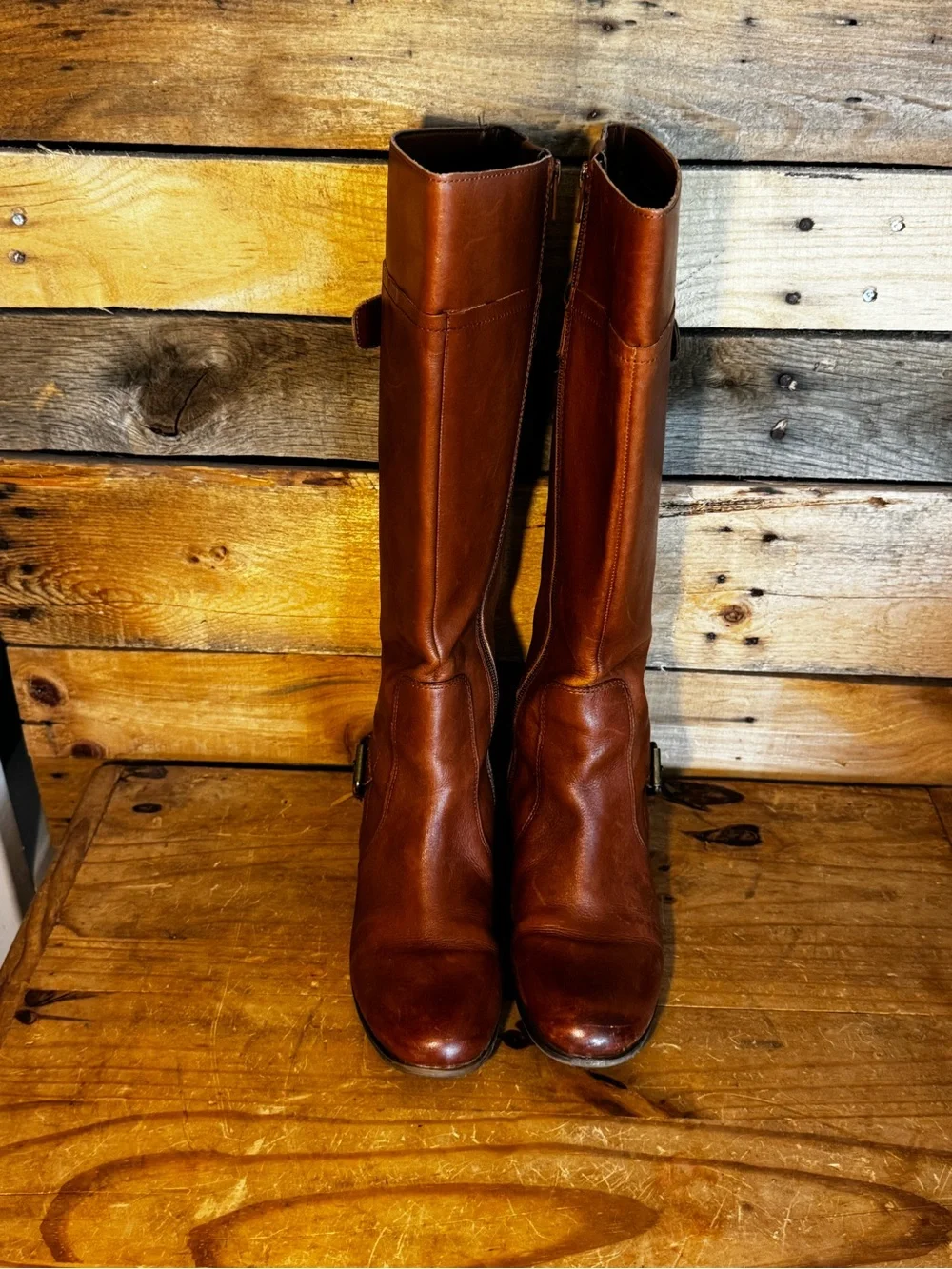 Nine West Brown Leather Knee-High Riding Boots – Size 8